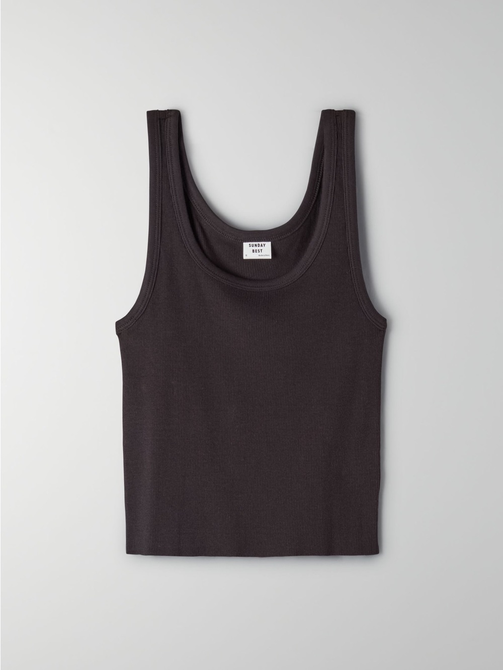Sunday Best Black Ribbed Tank Top